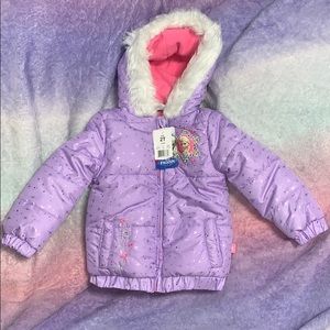 Disney Frozen Toddle Girl Faux fur Puffer Jacket